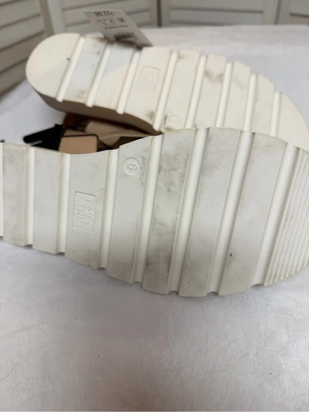 NWT Time and Tru Neutral Fisherman Sandals Leather Woven Strap in Tan SZ 6 - Picture 2 of 2
